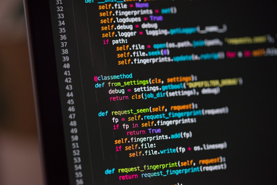 Lines of source code on a computer screen during a technical site audit